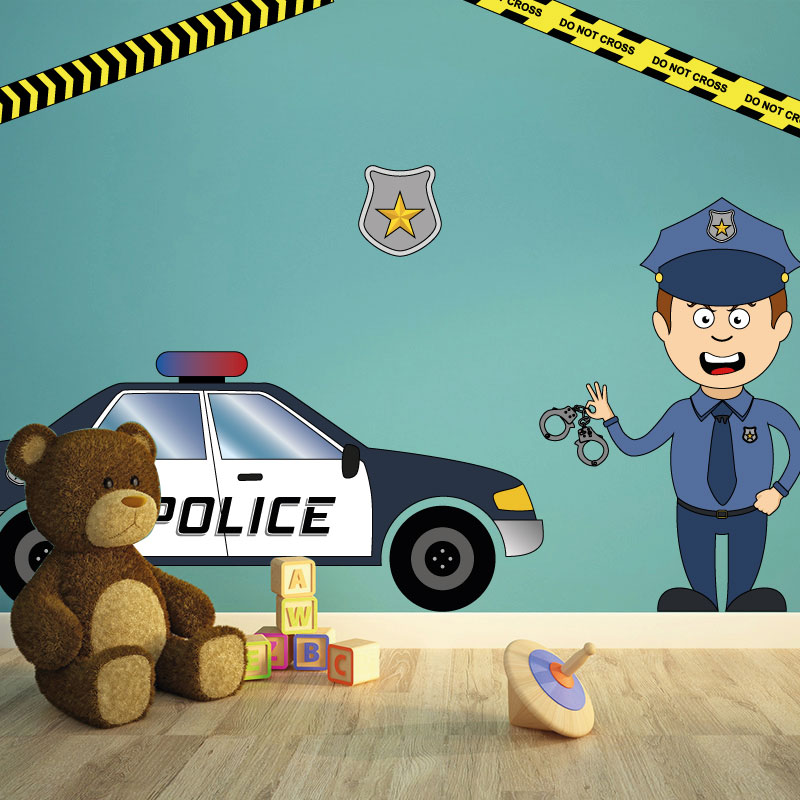 stickers police chambre enfant