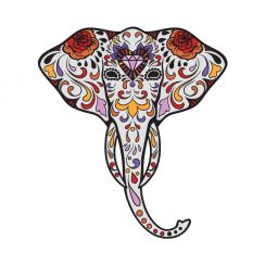 T&ecirc;te d'&eacute;l&eacute;phant en motifs fleuris