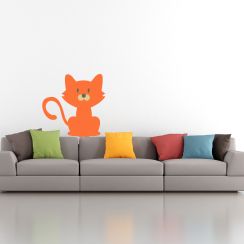 Chat orange assis