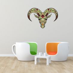 Tête d'antilope en motifs fleuris