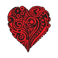 Coeur en motifs g&eacute;om&eacute;triques