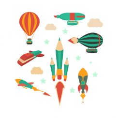Crayons et stylos de l'espace