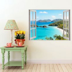 Fenêtre avec vue sur des îles paradisiaques