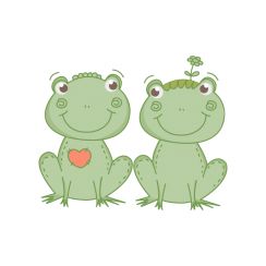 Couple d'adorables grenouilles