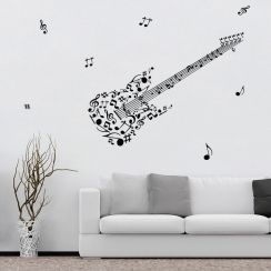 Guitare en notes de musique