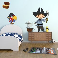 Petit pirate et son perroquet