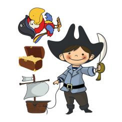 Petit pirate et son perroquet