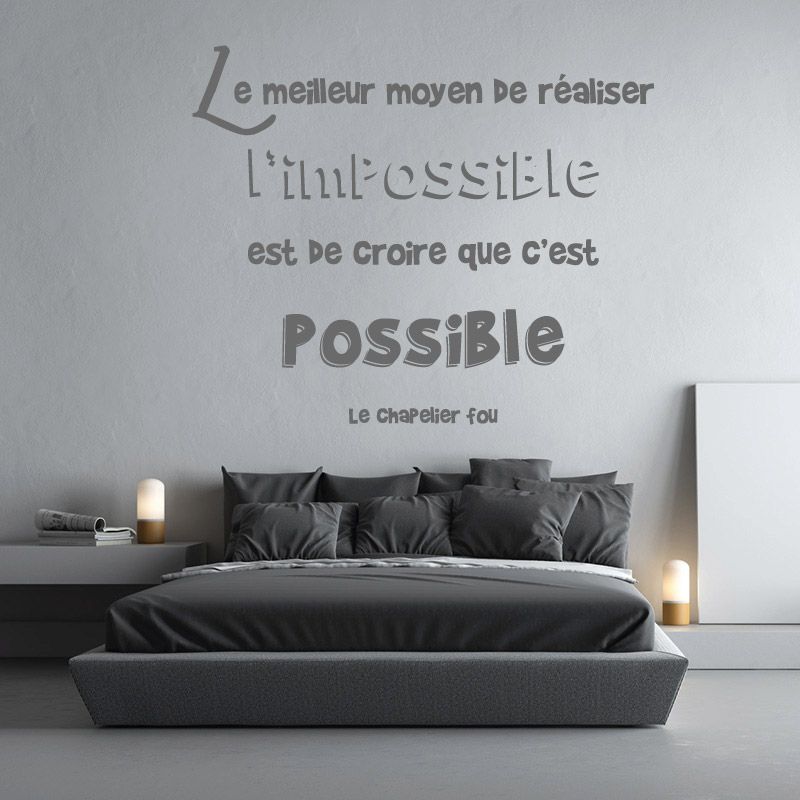 Sticker Mural Citation L'impossible est en cours