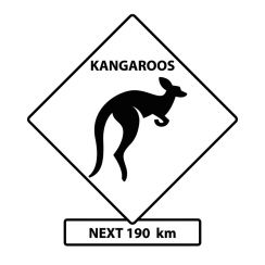 Panneau australien : Kangourous
