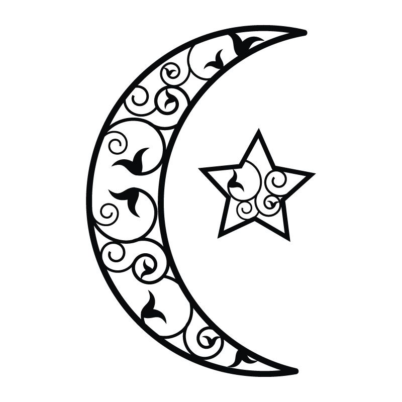 Sticker Mural Croissant De Lune Et étoile Décomotif