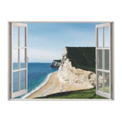 Fen&ecirc;tre avec vue sur une falaise
