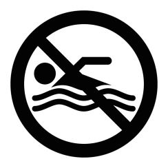 No swimming