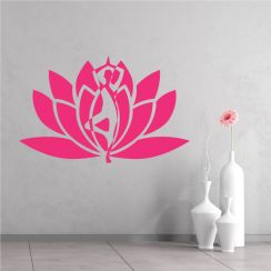 Position de yoga et fleur de lotus