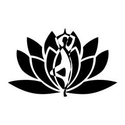 Position de yoga et fleur de lotus