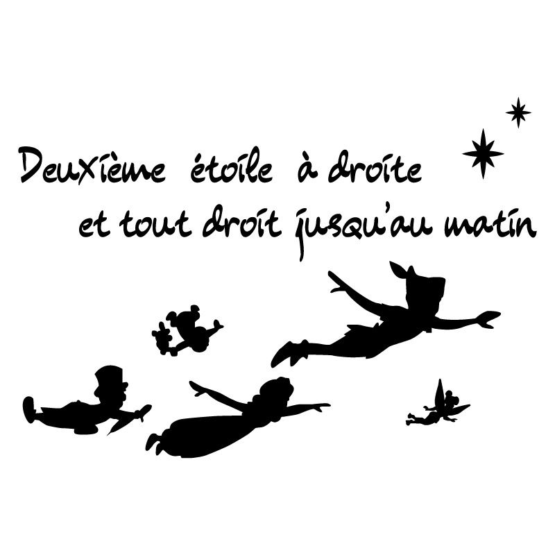 Sticker Mural Peter Pan Deuxieme Etoile Decomotif