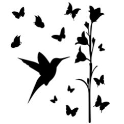 Oiseaux papillons et fleurs